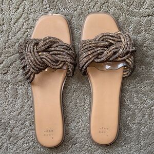 a new day sparkly Braided Beaded Sandals